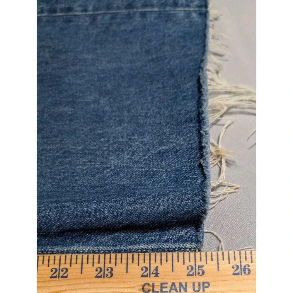 Madewell Low Slung Baggy Crop Jeans Womens 30 Raw Hem Wide Leg‎ Blue